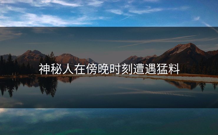 详细阅读:神秘人在傍晚时刻遭遇猛料 神秘人在傍晚时刻遭遇猛料